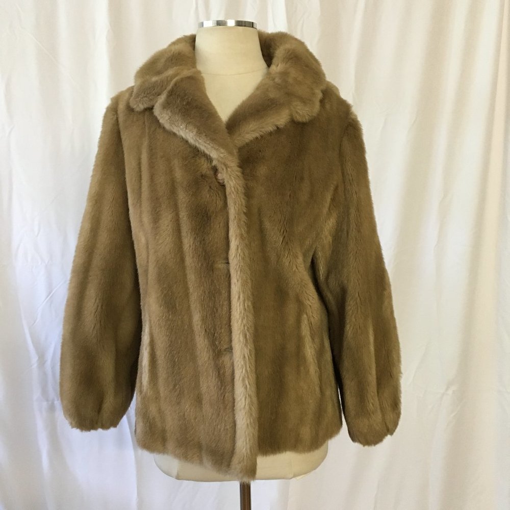 Vintage Mincara Russel taylor Tan Faux Fur Jacket